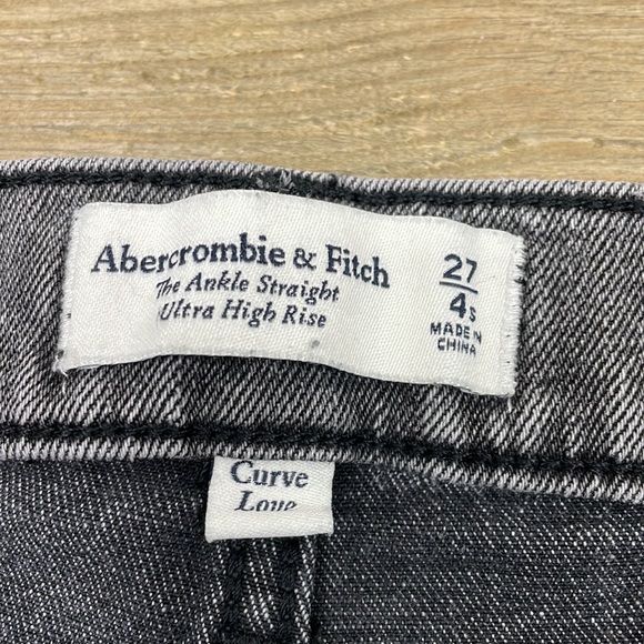 Abercrombie & Fitch The Ankle Straight Ultra High Rise Gray Curve Love Jeans - Picture 8 of 9